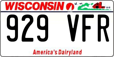 WI license plate 929VFR