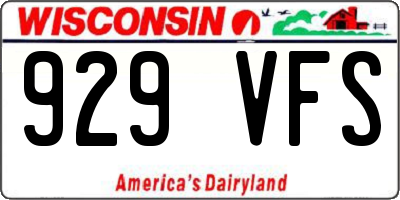 WI license plate 929VFS