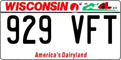 WI license plate 929VFT