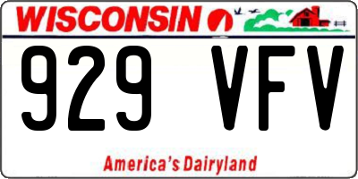WI license plate 929VFV