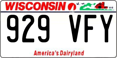 WI license plate 929VFY