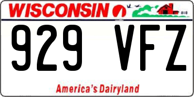 WI license plate 929VFZ