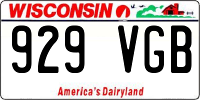 WI license plate 929VGB