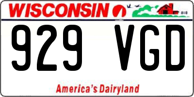 WI license plate 929VGD