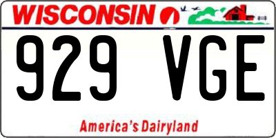 WI license plate 929VGE