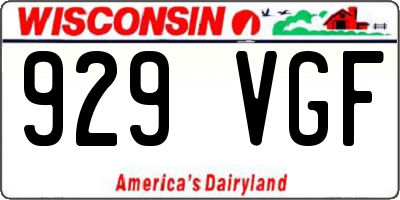 WI license plate 929VGF
