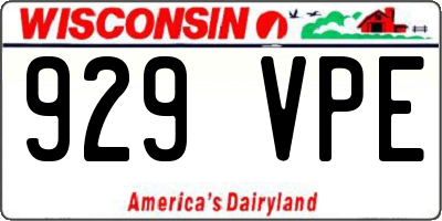 WI license plate 929VPE