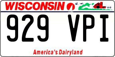 WI license plate 929VPI