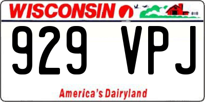 WI license plate 929VPJ