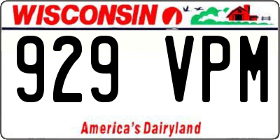 WI license plate 929VPM