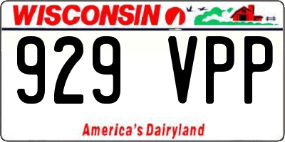 WI license plate 929VPP