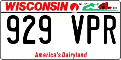 WI license plate 929VPR