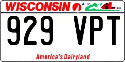 WI license plate 929VPT