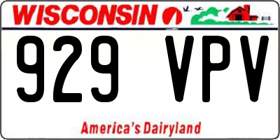 WI license plate 929VPV