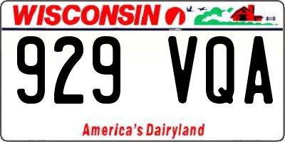 WI license plate 929VQA