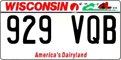 WI license plate 929VQB