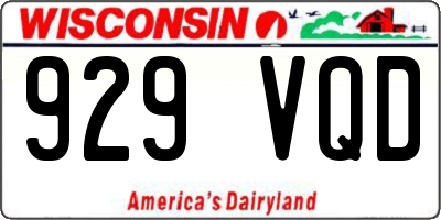 WI license plate 929VQD