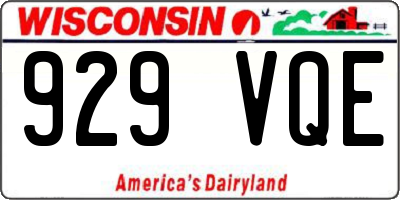 WI license plate 929VQE