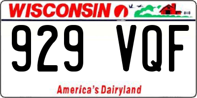 WI license plate 929VQF