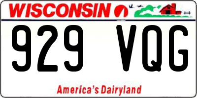 WI license plate 929VQG