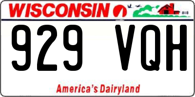 WI license plate 929VQH
