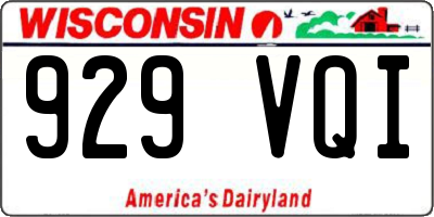 WI license plate 929VQI