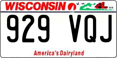WI license plate 929VQJ