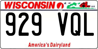 WI license plate 929VQL