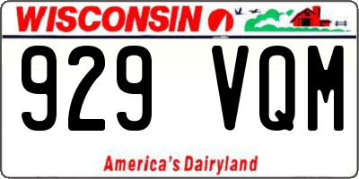 WI license plate 929VQM