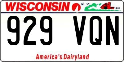 WI license plate 929VQN