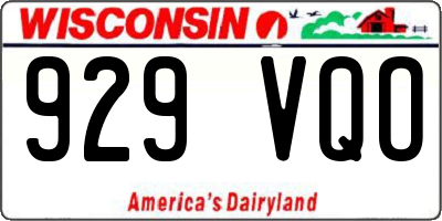 WI license plate 929VQO