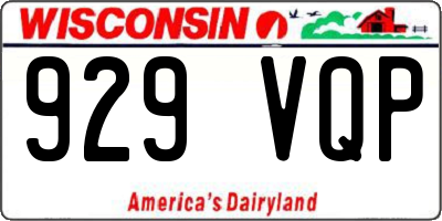 WI license plate 929VQP
