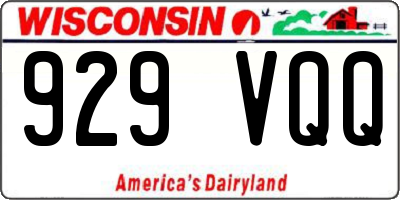 WI license plate 929VQQ