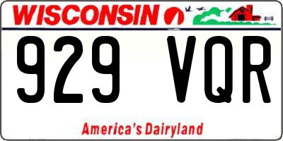 WI license plate 929VQR