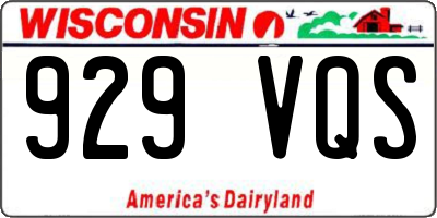 WI license plate 929VQS