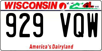 WI license plate 929VQW