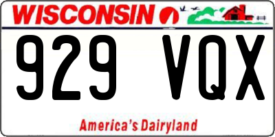WI license plate 929VQX