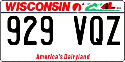 WI license plate 929VQZ