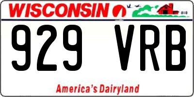 WI license plate 929VRB
