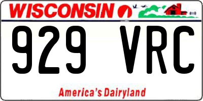 WI license plate 929VRC