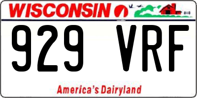 WI license plate 929VRF