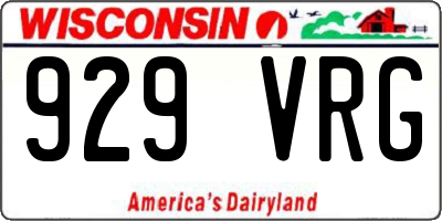 WI license plate 929VRG