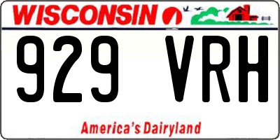 WI license plate 929VRH