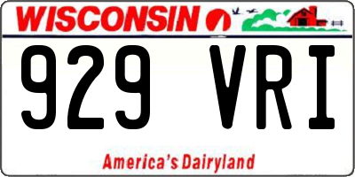 WI license plate 929VRI