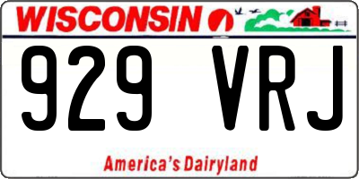 WI license plate 929VRJ