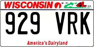 WI license plate 929VRK
