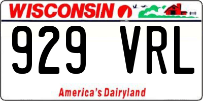 WI license plate 929VRL