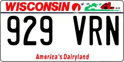 WI license plate 929VRN