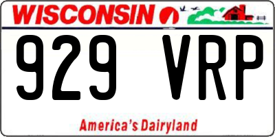 WI license plate 929VRP