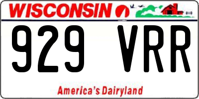 WI license plate 929VRR